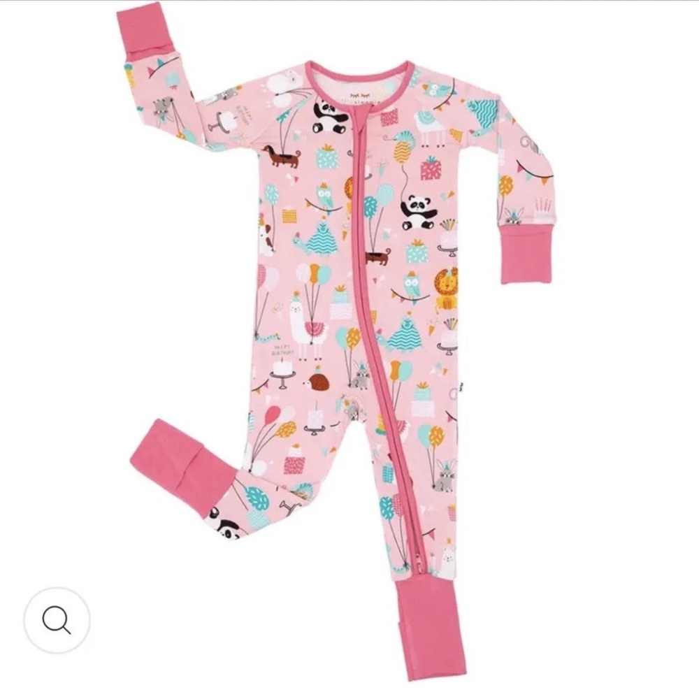 Little Sleepies “Birthday Bash” Bamboo Zippy – Size 0–3M